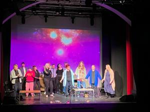 Cast of Where Angels Tread on stage
